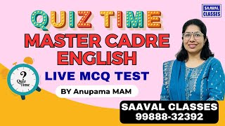 English Master Cadre QUIZ1  SAAVAL CLASSES  9988832392 [upl. by Anitsirhc]