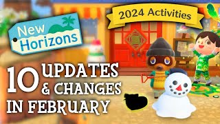 10 UPDATES amp CHANGES in February 2024  Animal Crossing New Horizons New Activities [upl. by Aneba]