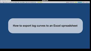 How to export well log curves to Excel [upl. by Brockie]