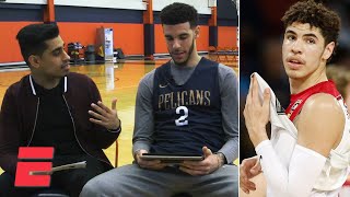 Lonzo Ball watches LaMelo’s highlights with Omar Raja  Hoop Streams [upl. by Diannne]