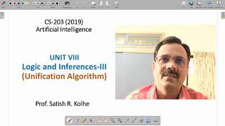 Unit VIII Logic IV Unification Algorithm in AI [upl. by Nessej844]