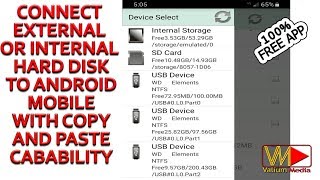 How to Connect External Hard Disk To Android Mobile To Copy or Paste Files With Free App [upl. by Bunker]