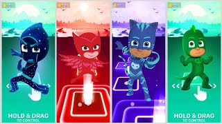 PJ Masks CatBoy 🆚 Owlette 🆚 Night Ninja 🆚 Gekko🎶 Tiles Hop EDM Rush [upl. by Ilahtan]