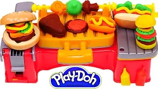 Play Doh Cookout Creations New Playdough Grill Makes PlayDoh Hotdogs Hamburgers Kabobs [upl. by Tihom]