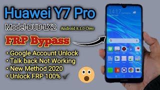 Huawei Y7 Pro DUBLX2 Frp Bypass Google Account Unlock TalkBack Safe Mode Not Working [upl. by Haimes992]