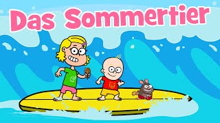 ♪♪ Kinderlied Sommer Ferien Urlaub – Das Sommertier  Tierlieder  Hurra Kinderlieder [upl. by Ainimreh]