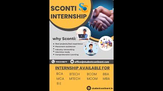 Sconti Internship  AL ML  Data Science  BE BCOM BCA MCA Bangalore [upl. by Olathe342]