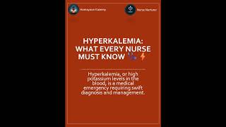 What is hyperkalemia and how can nurses save lives 🩺⚡️ Nursing Hyperkalemia MedicalEmergency [upl. by Ecirtak]