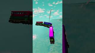 Trains and Busses vs Mega Ramp  ▶️ BeamNG Drive beamngdrive trains train shorts [upl. by Elyrpa]