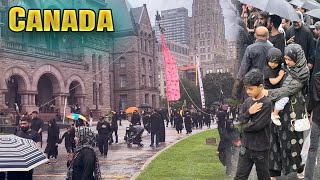 How We Celebrate Our First Muharram Azadari in Canada  8th Muharram Juloos in Toronto Downtown 2024 [upl. by Adnilreh]