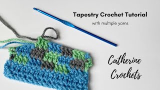 Tapestry Crochet Tutorial  Using multiple yarns and avoiding tangles [upl. by Lleoj]