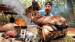 Caveman Cooking 70 lb Wild Canadian Beaver StarttoFinish  ASMR [upl. by Kosey]