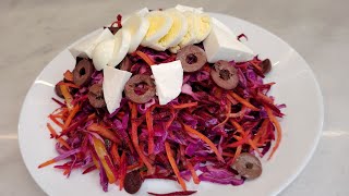 Quick Beetroot Red Cabbage amp Carrot Salad [upl. by Leschen271]