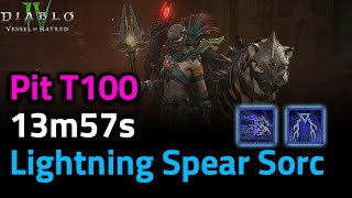 Lightning Spear Splintering  Pit 100 Clear  13 m57s  D4 Vessel of Hatred [upl. by Niamart666]