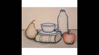 Pointillismus Obst Bild Anleitung [upl. by Haon]