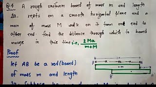 lec35 ex4Dalembert principle A board of mass m and length 2a mechanics full course by Msc math [upl. by Ynabla]