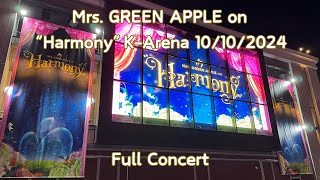 241010 4K Mrs GREEN APPLE on Harmony KArena Yokohama FanCam [upl. by Pappano131]