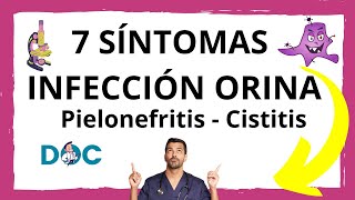 5 Síntomas de INFECCIÓN ORINA o CISTITIS  2 Síntomas de PIELONEFRITIS o infección del RIÑÓN [upl. by Cousins]