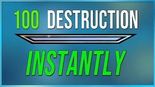 Level 100 DESTRUCTION Instantly in Skyrim [upl. by Ahsinrats]