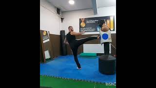 preparing a reflection from the bob doll 360 hook kick shortvideo sports taekwondo sport [upl. by Inaja]