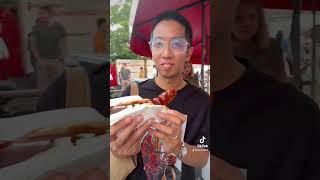 German sausage called Bockwurst bratwurst germany foodie streetfood hamburg sausage wheninDE [upl. by Rexfourd]