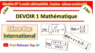 Controle 1 semestre 1 mathématiques 2 Bac pcsvt [upl. by Akessej]