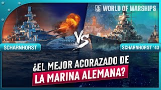 SCHARNHORST VS SCHARNHORST 43 ¿Cuál es el MEJOR ACORAZADO ALEMÁN en WORLD OF WARSHIPS [upl. by Prima529]