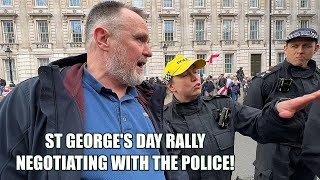 St Georges Day Rally Negotiating With The Met Police [upl. by Macegan]