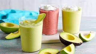 Three Smoothie recipes made with Avocados [upl. by Ahswat]