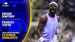 Grigor Dimitrov vs Frances Tiafoe Extended Highlights  2024 US Open Quarterfinal [upl. by Gombach]