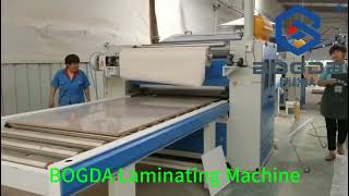 BOGDA PUR Hotmelt Glue Laminating Machine For MDF PVC WPC Board Panel [upl. by Niltyak872]