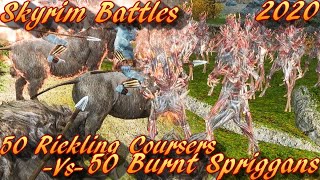 Skyrim Battles  50 Spriggans Vs 50 Rieklings Legendary Setting [upl. by Dnaltiak]