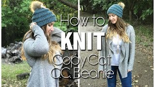 KNITTING TUTORIAL  COPY CAT CC BEANIE [upl. by Bluefield]