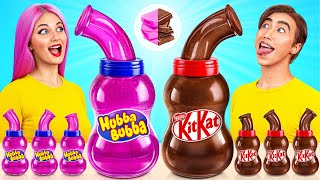 Bubble Gum vs Chocolate Food Challenge  Funny Moments by Multi DO Challenge [upl. by Elyrad197]