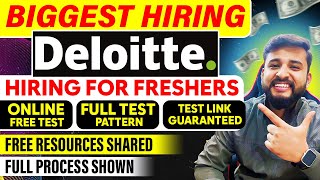 BIGGEST ANNOUNCEMENT BY DELOITTE  DELOITTE HIRING FRESHERS  FULL PROCESS EXPLAINED FREE RESOURCES [upl. by Chlori]