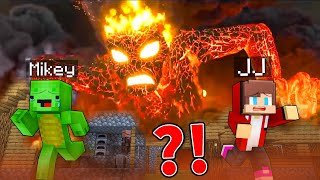 Why LAVA MONSTER Attack Mikey and JJ Village in Minecraft   Maizen [upl. by Bolton]