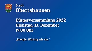 Stadt Obertshausen  Bürgerversammlung 2022 [upl. by Kissie650]