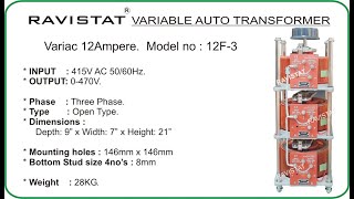 12Amps Variac Variable Transformer 3 phase open type 12F3 [upl. by Yrreg]