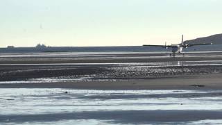 Amazing full approach and landing at Barra Island Beach Runway Outer Hebrides HD and full screen [upl. by Kathlene404]