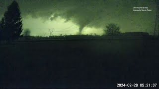 Security camera captures 110mph tornado in Ohio [upl. by Ainwat760]