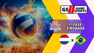 HOLANDA X BRASIL  NATIONS LEAGUE DE VÔLEI MASCULINO 2024  3ª RODADA  NARRAÇÃO AO VIVO [upl. by Louis879]