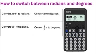 How to convert between radians and degrees on casio fx83GT CW calculator [upl. by Girvin832]