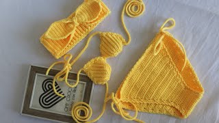 Traje de baño 👙 tejido a Crochet para bebe  Panty  Paso a paso  2 Parte [upl. by Aicirtan626]