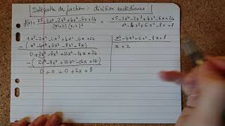 Division euclidienne de polynômes pour intégrer une fraction L1 Analyse Calcul dintégrale [upl. by Beauchamp415]