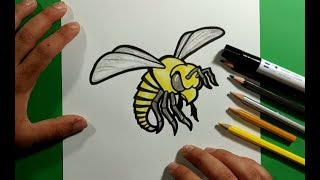 Como dibujar una avispa paso a paso 2  How to draw a wasp 2 [upl. by Benildas]