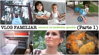 VLOG FAMILIAR Parte 1 semana 12 embarazo gemelar  Ejercicios reflexiones y habitaciones triples [upl. by Nahtannoj840]