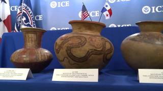 ICE and CBP return preColumbian artifacts to Panama [upl. by Lacy]