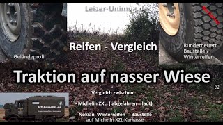 Reifen  Vergleich Traktion nasse Wiese Weg Gelände vs Baustellen Profil  Offroad Tire Grip [upl. by Algy]