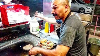 MEAN Looking NICE Guy  Making AMAZING Street BURGERS And TACOS  Mexican STREET FOOD [upl. by Gitlow]