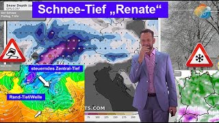 SchneeTief quotRenatequot im Südwesten Milderung am Wochenende Wettervorhersage 2127112024 Glätte [upl. by Lancelle]